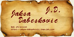 Jakša Dabesković vizit kartica